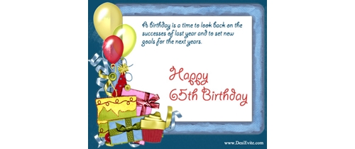 Free Online 65th Birthday Party Invitation Cards