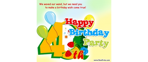 Free 4th Birthday Party Invitation Card & Online Invitations