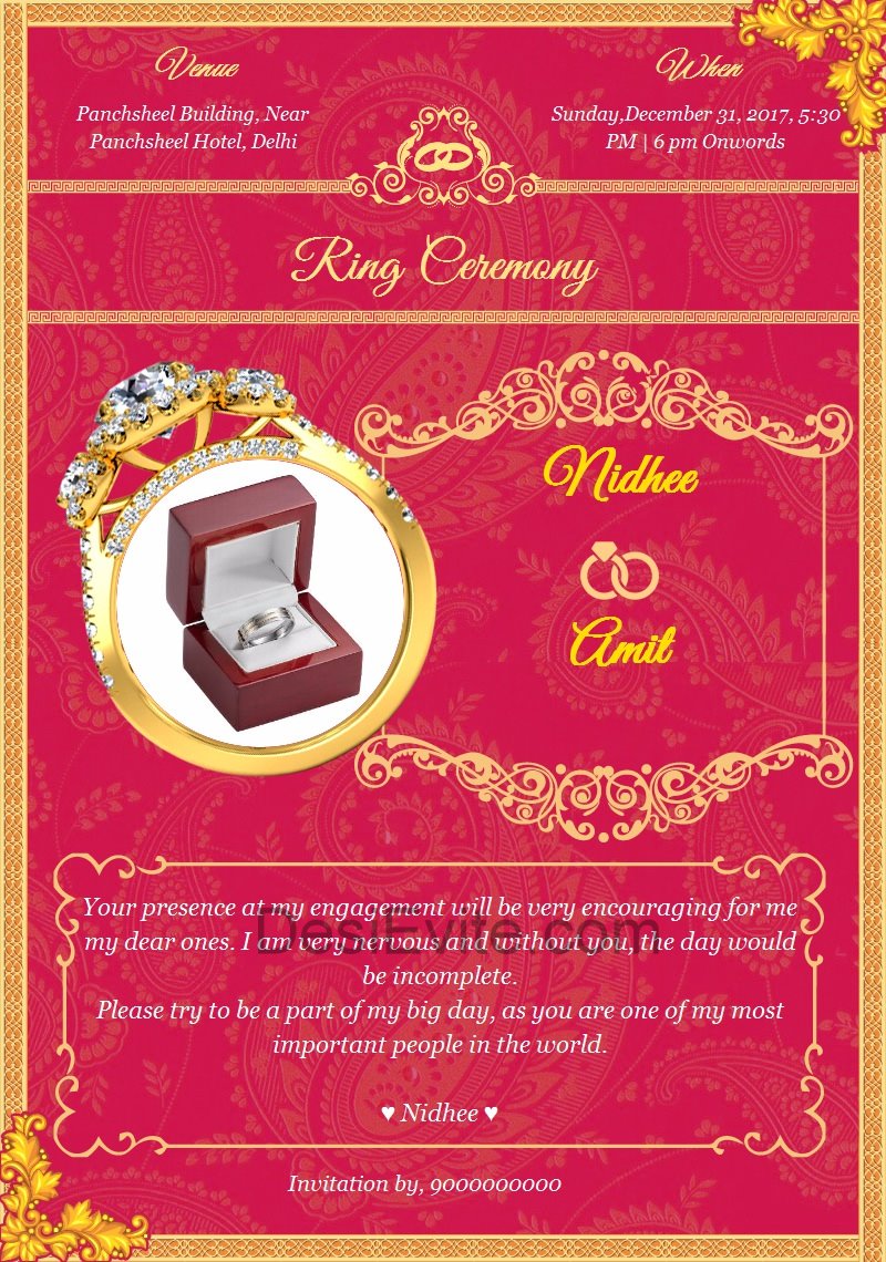 Latest Engagment invitation card Sample