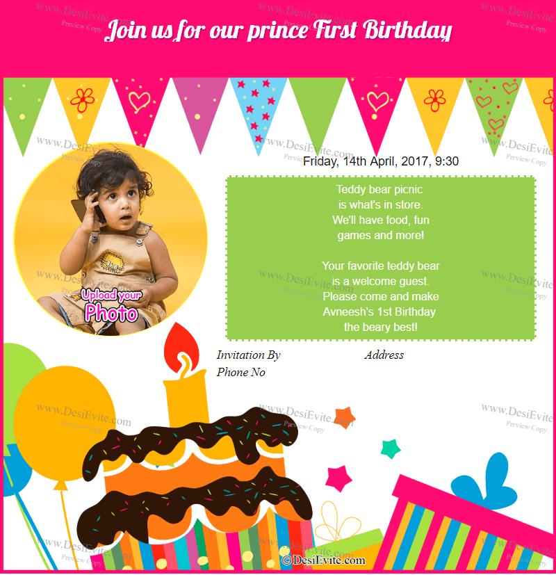 Free Animated 1st Birthday Invitation Video Online Invitations