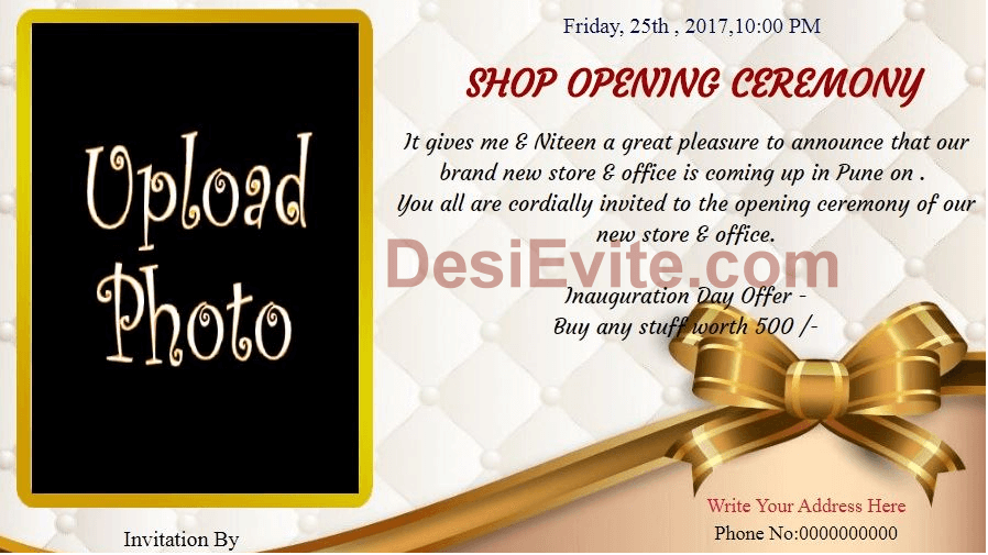 Desievite Com Shop Opening Office Inauguration Invitation Wording