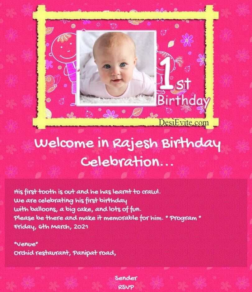 1st birthday party invitation 3 68 