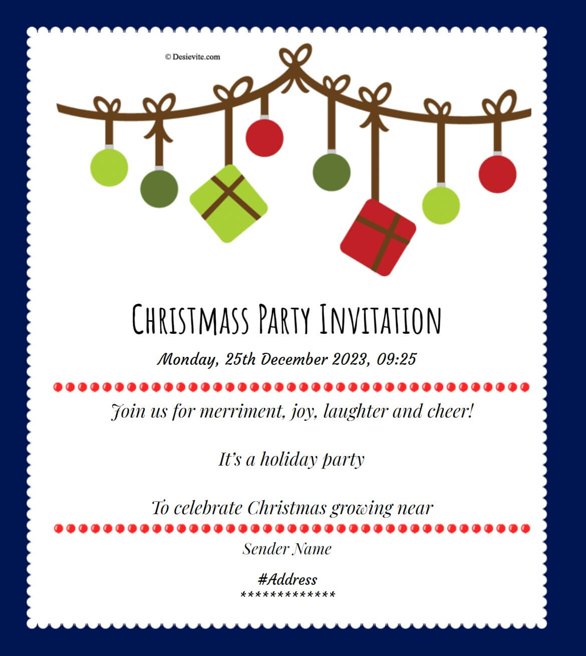Christmass Party Invitation 87 