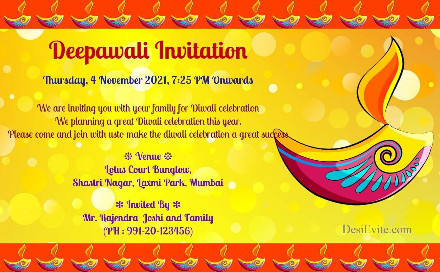 Deepawali Invitation