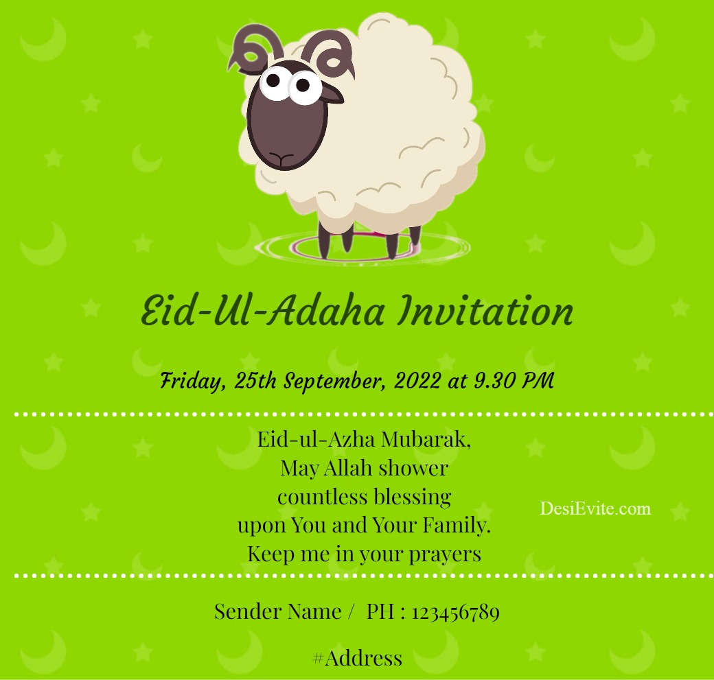 Eid Ul Adaha Invitation ecard 65 