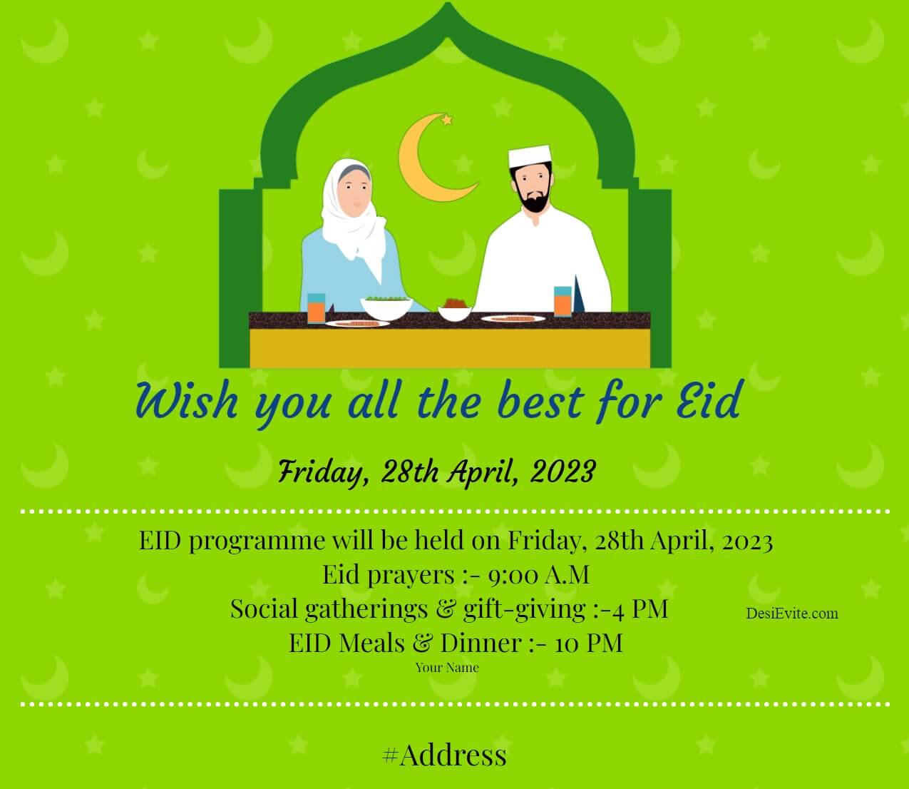 Eid al Fitr Ramdan party card