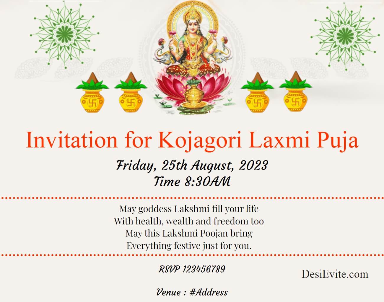 Kojagori Laxmi Puja Card 119 
