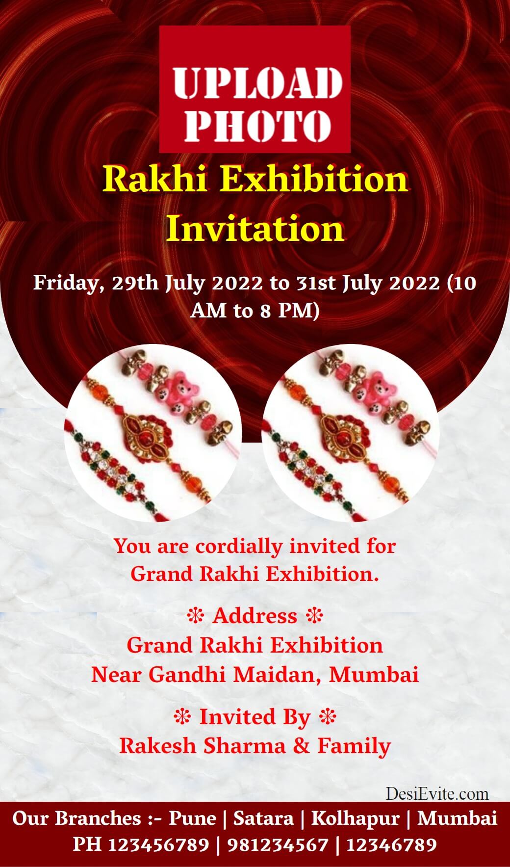 Rakhi Exhibition Invitation ecard 77 