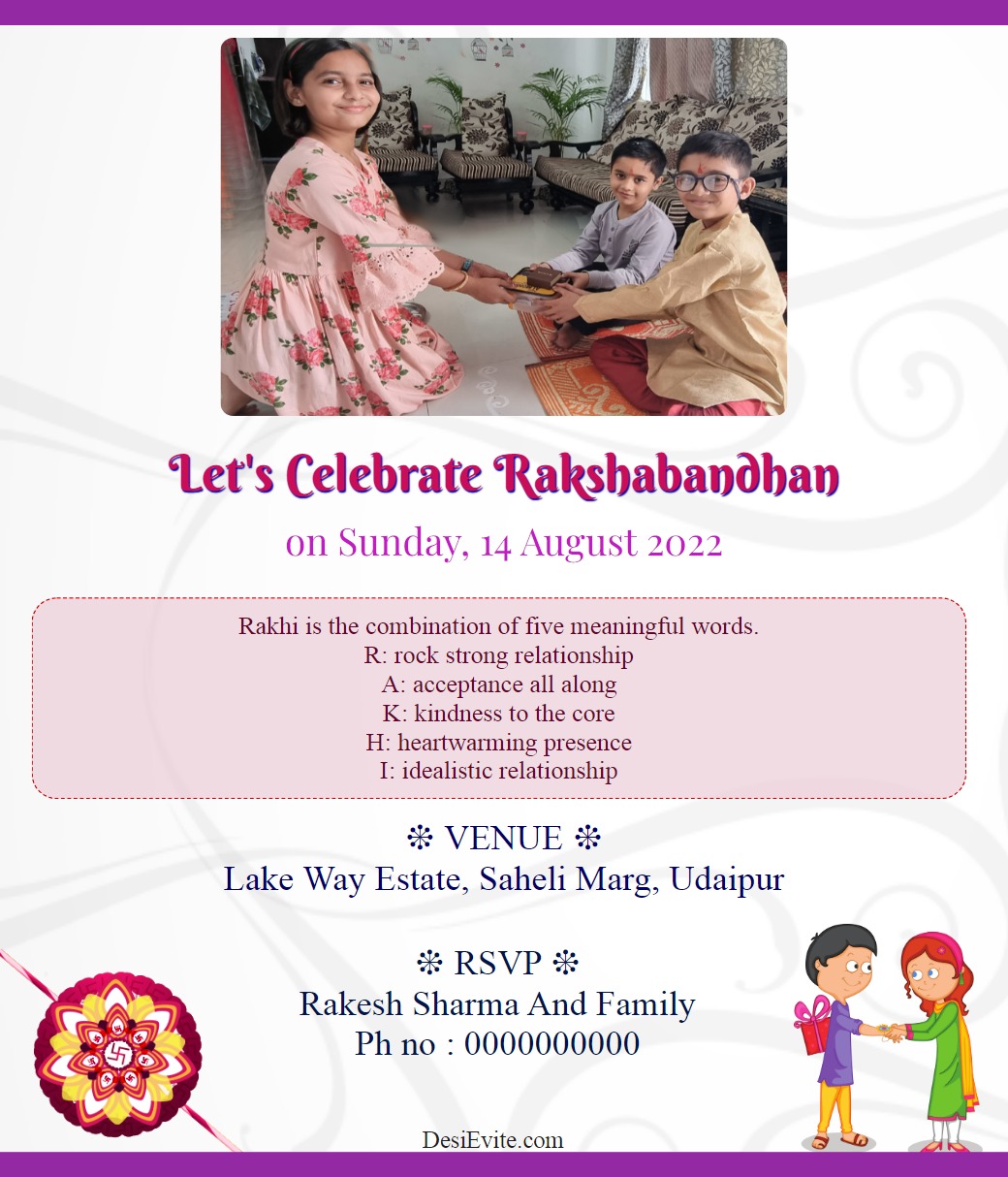 akshabandhan invitation card with photo 109 
