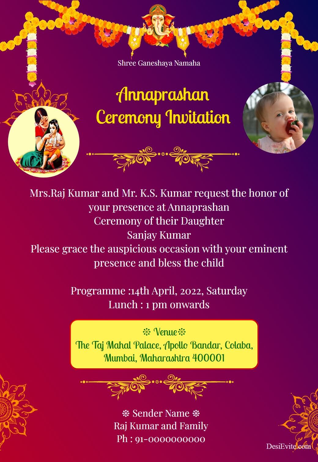 Annaprashan Sanskar Ceremony/Rice Feeding