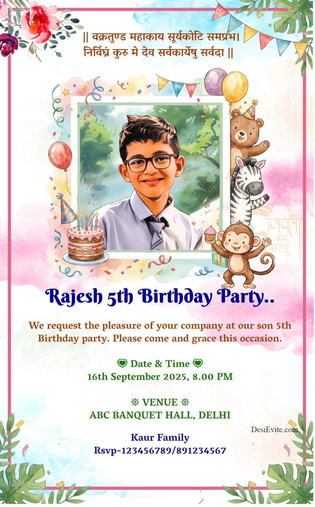 birthday-invitation-card-watercolor-floral-cartoon