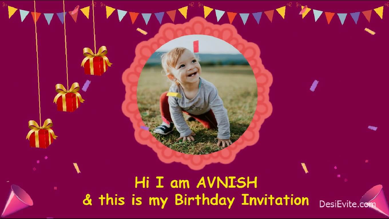 Boho Rainbow Birthday Invitation Video Animated Card – Easy Inviting