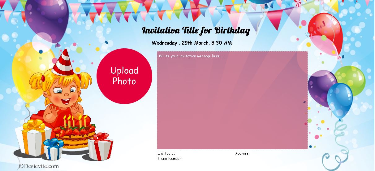 High Resolution Birthday Invitation card