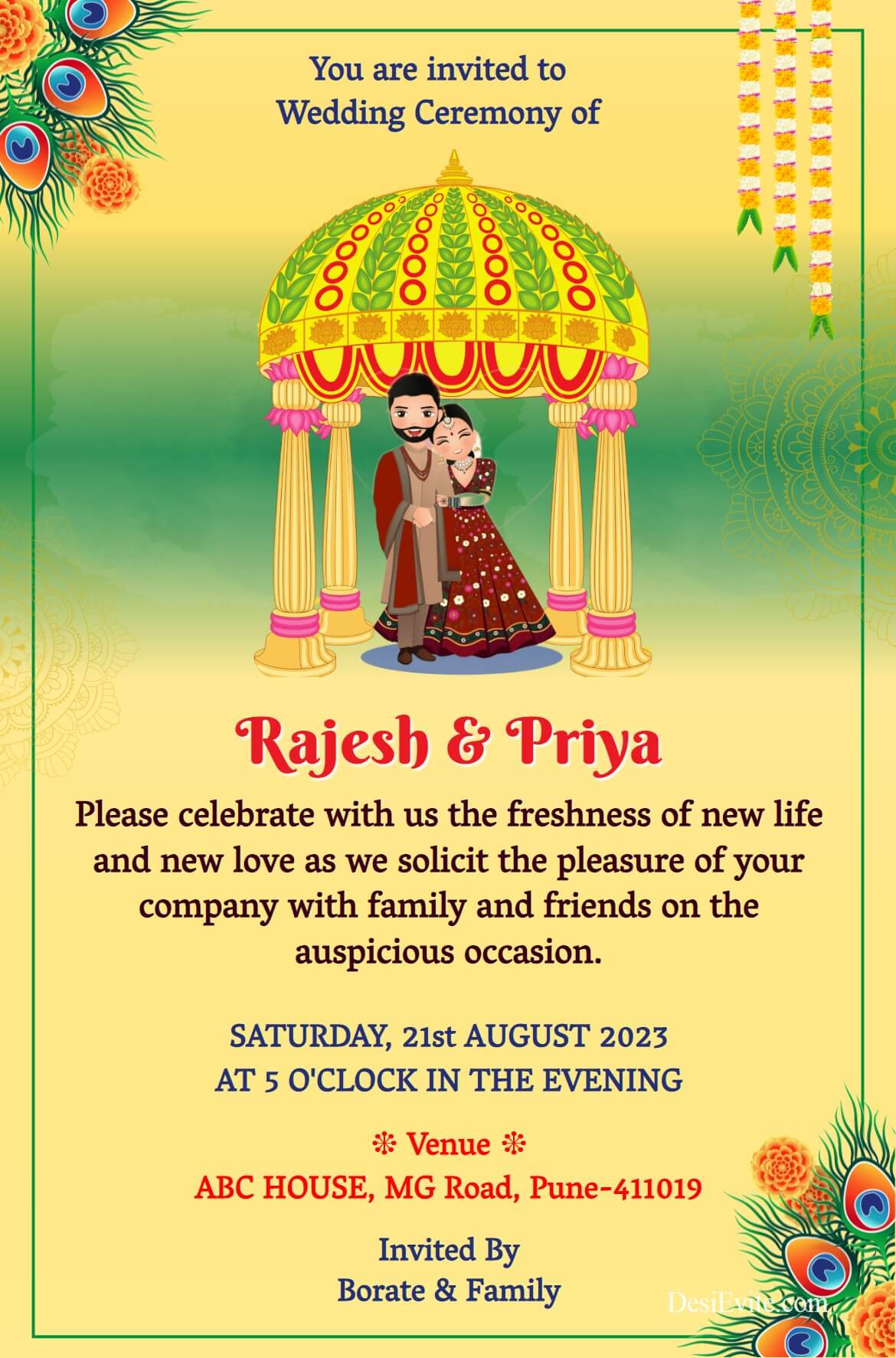 cartoon-wedding-invitation-card-indian-couple