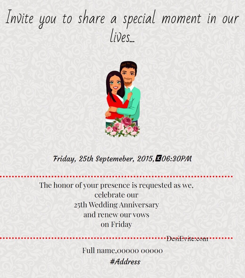 couple theme anniversary invitation card 179 