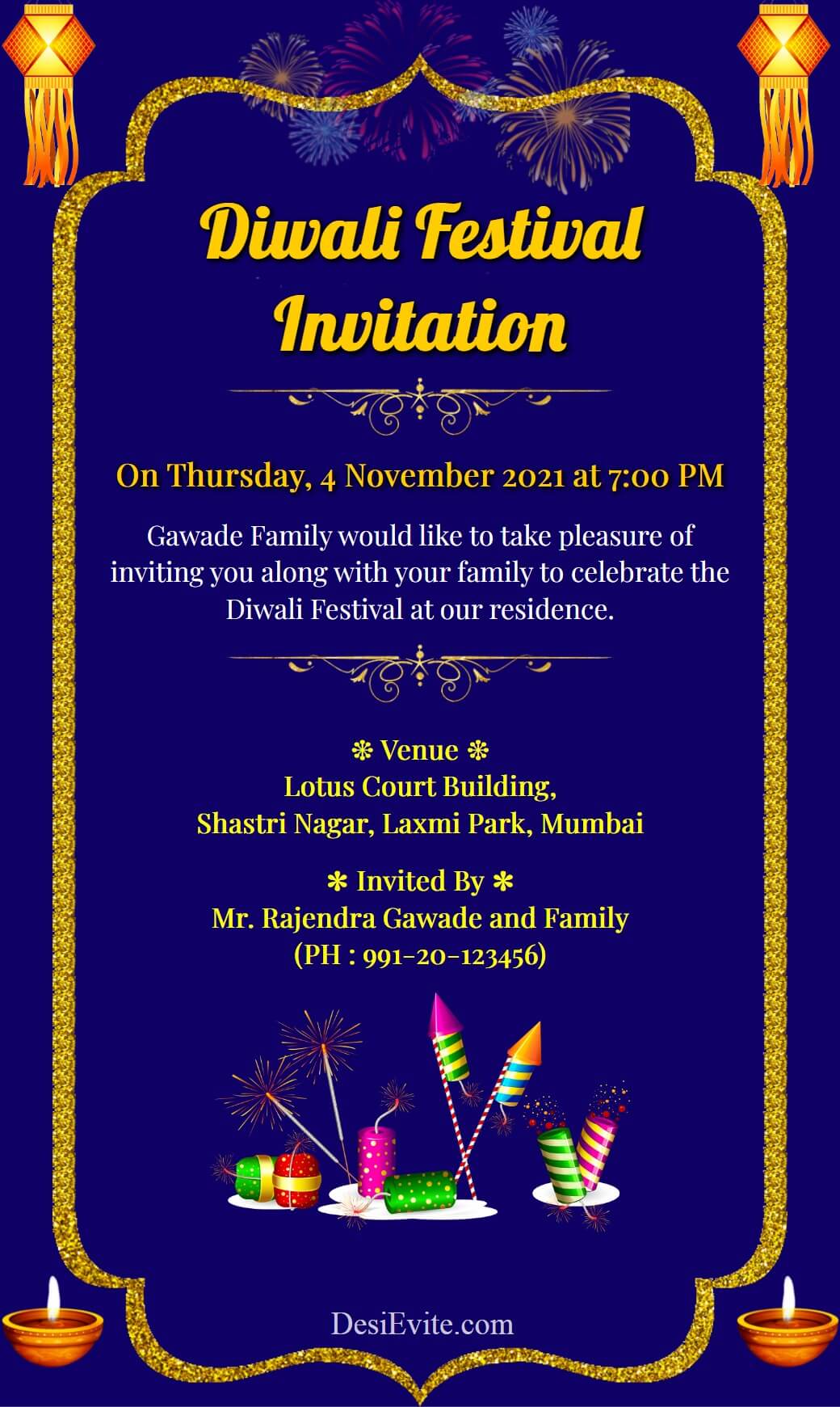 dipawali invitation ecard