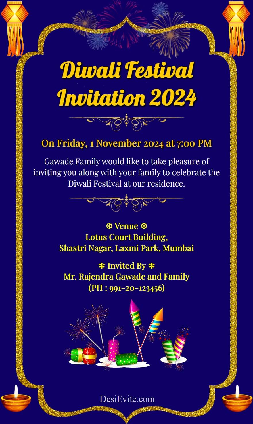 dipawali invitation ecard template 114 