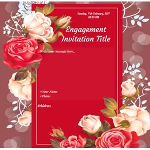 Engagement invitation card wedding golden rings Vector Image