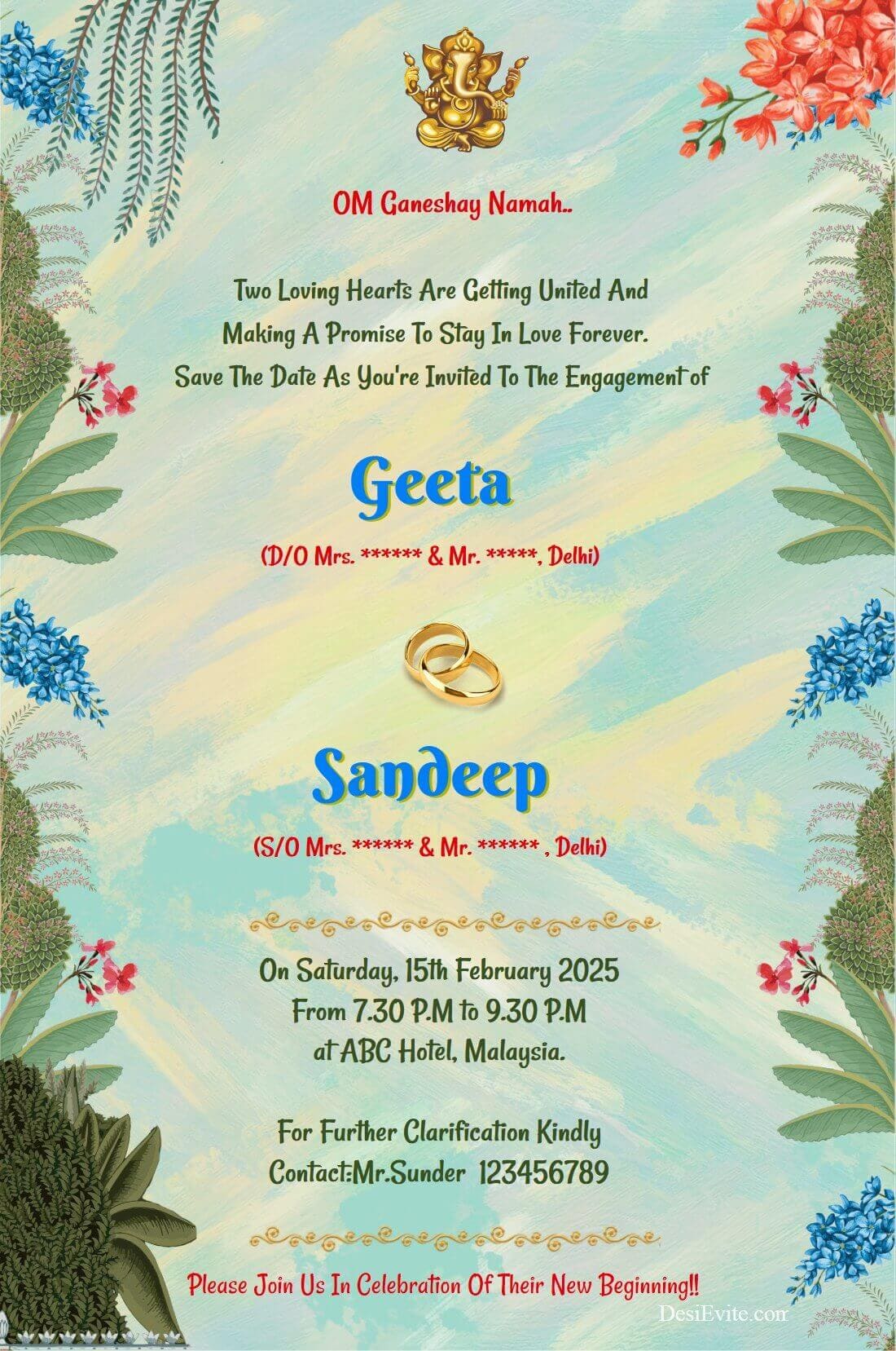 engagement-invitation-ecard-garden-flower-theme