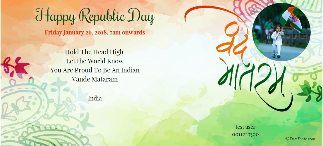 Invitation for Republic day function