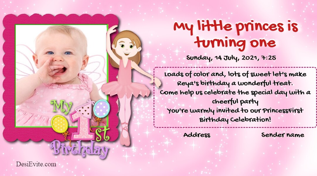 1st Birthday Invitation for girls