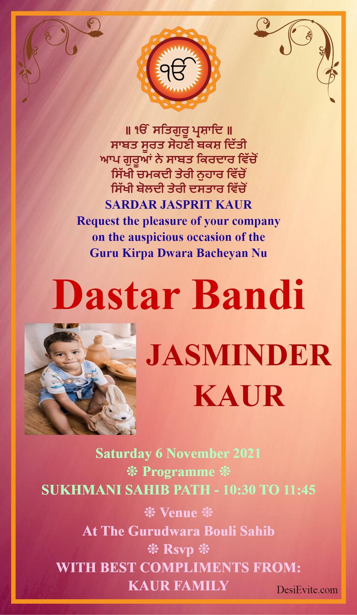 free dastar bandi invitation card template 109 