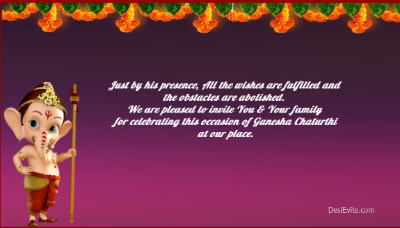 hindi Ganesh Chaturthi Animated Invitation Video English