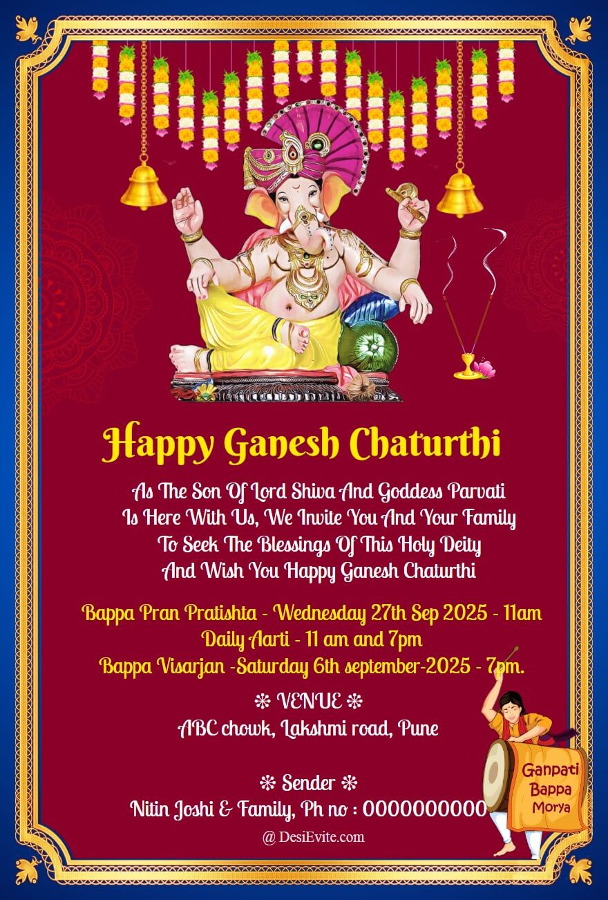Shree Ganesh Chaturthi Invitation
