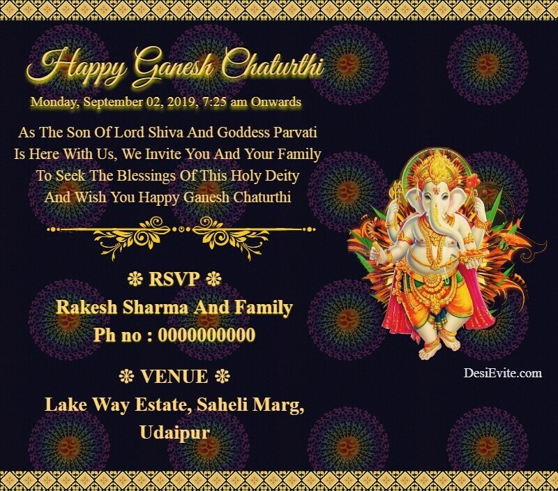 Shree Ganesh Chaturthi Invitation