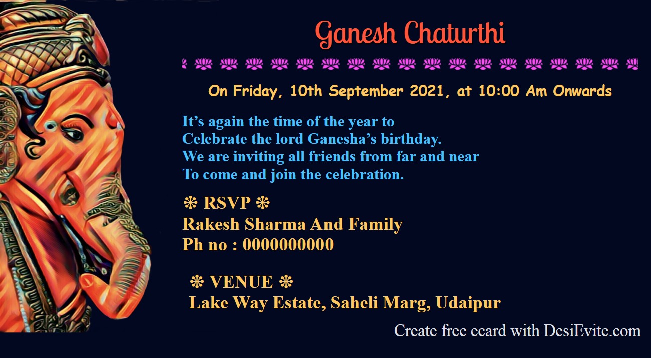 Celebrate Ganesh Chaturthi Invitation