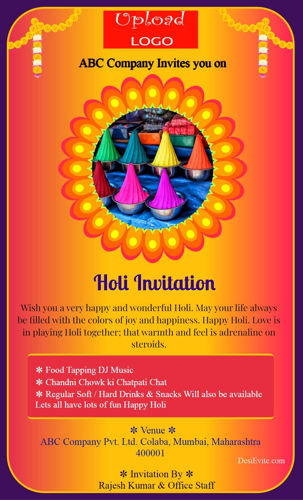 holi invitation card party 51 