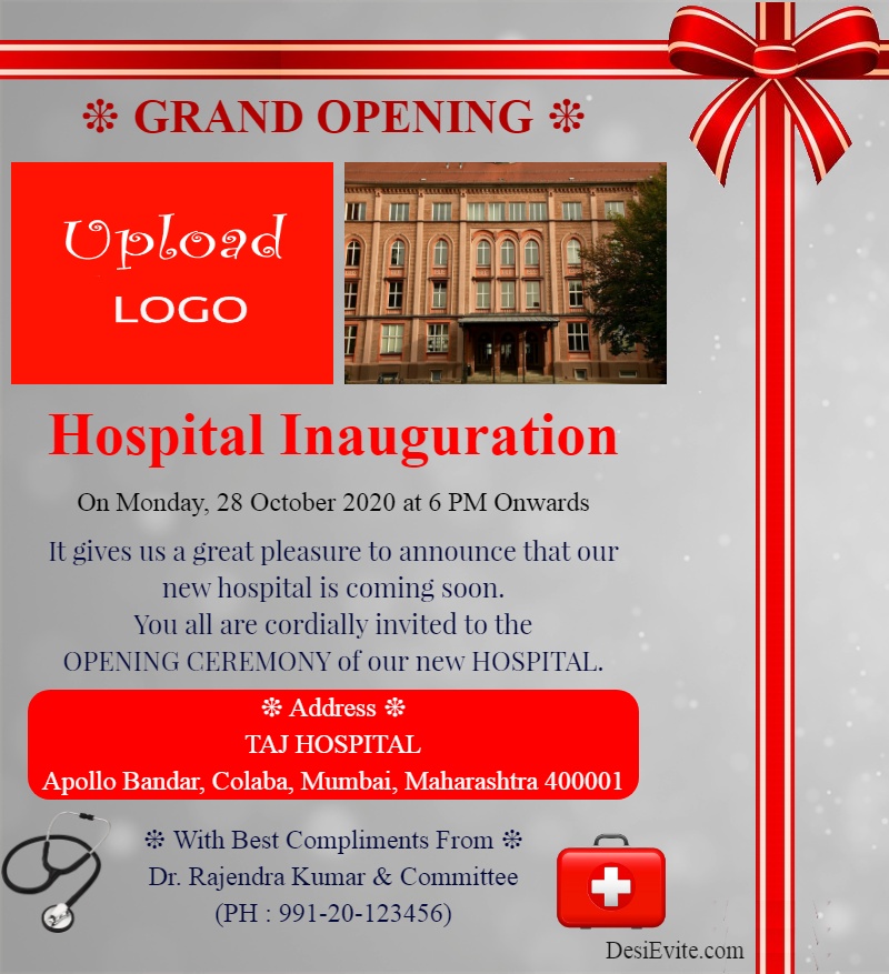 hospital inauguration invitation ecard template 117 