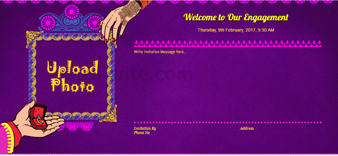 Indian engagement invitation card