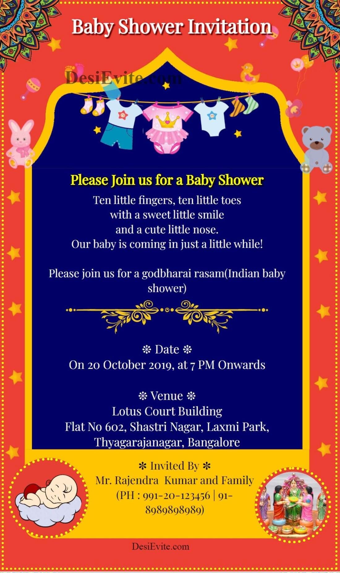 indo western baby shower card template 113 