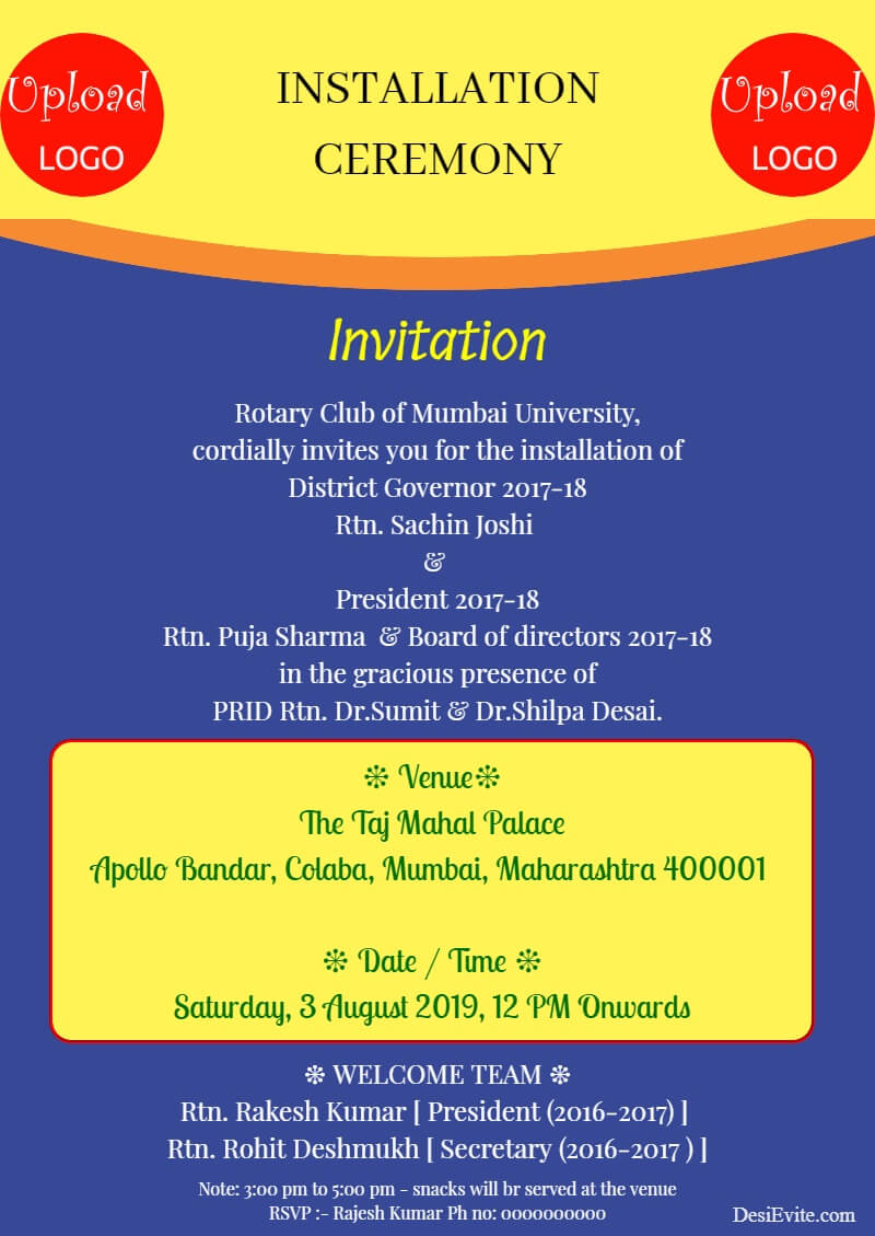 Ceremony Invitation Card