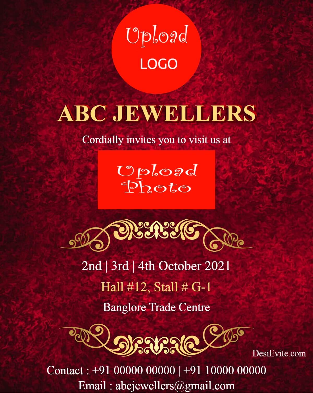 jewellery exhibition card 2 photo upload