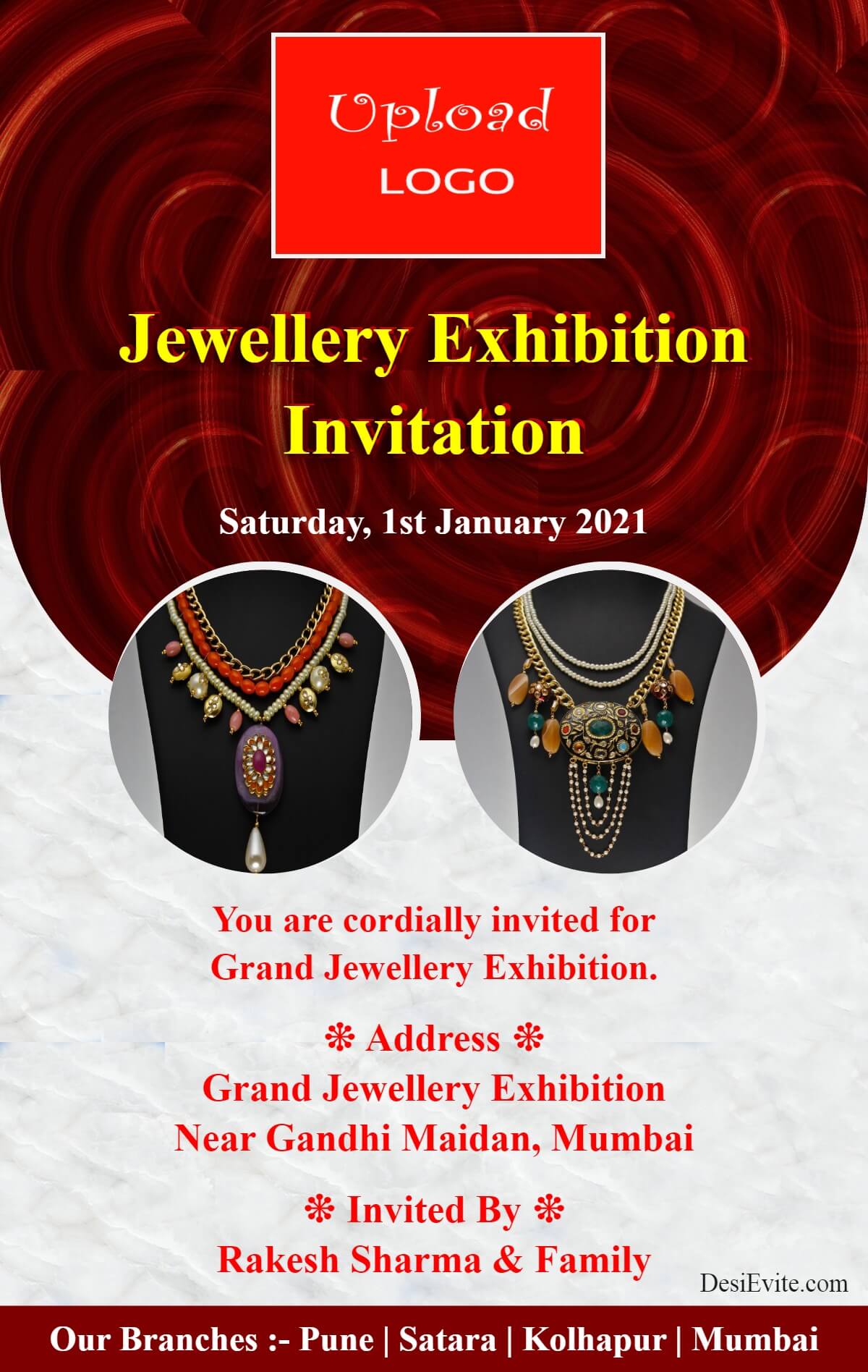 jewellery exhibition card 3 photo upload