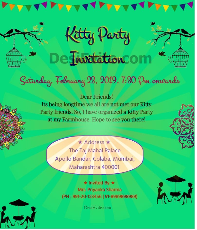 Kitty party invitation card whatsapp download