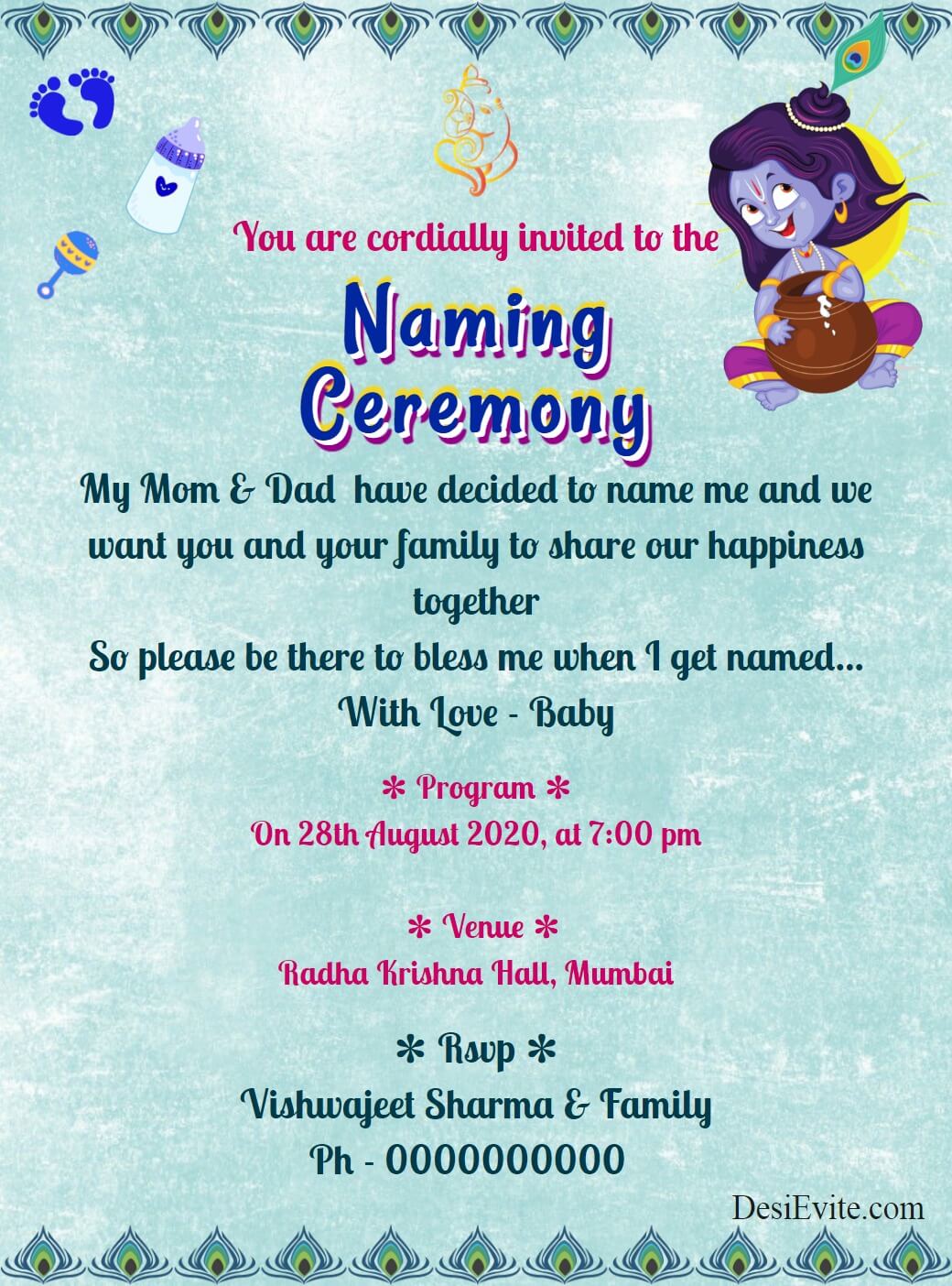 krishna-theme-naming-ceremony-card