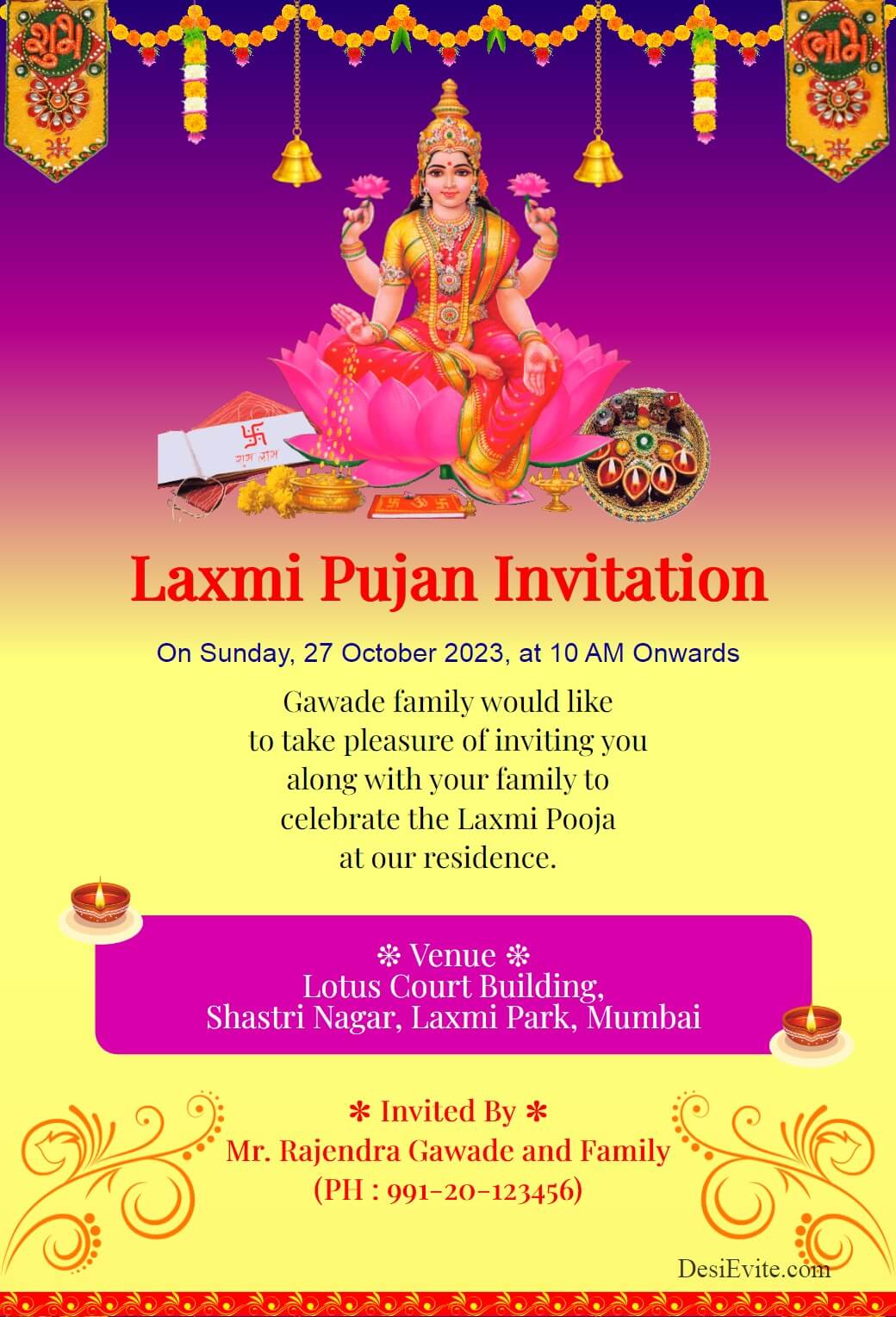 invitation for pooja at home