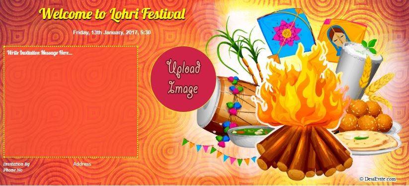 Free Lohri da tyohaar invitation ecard.