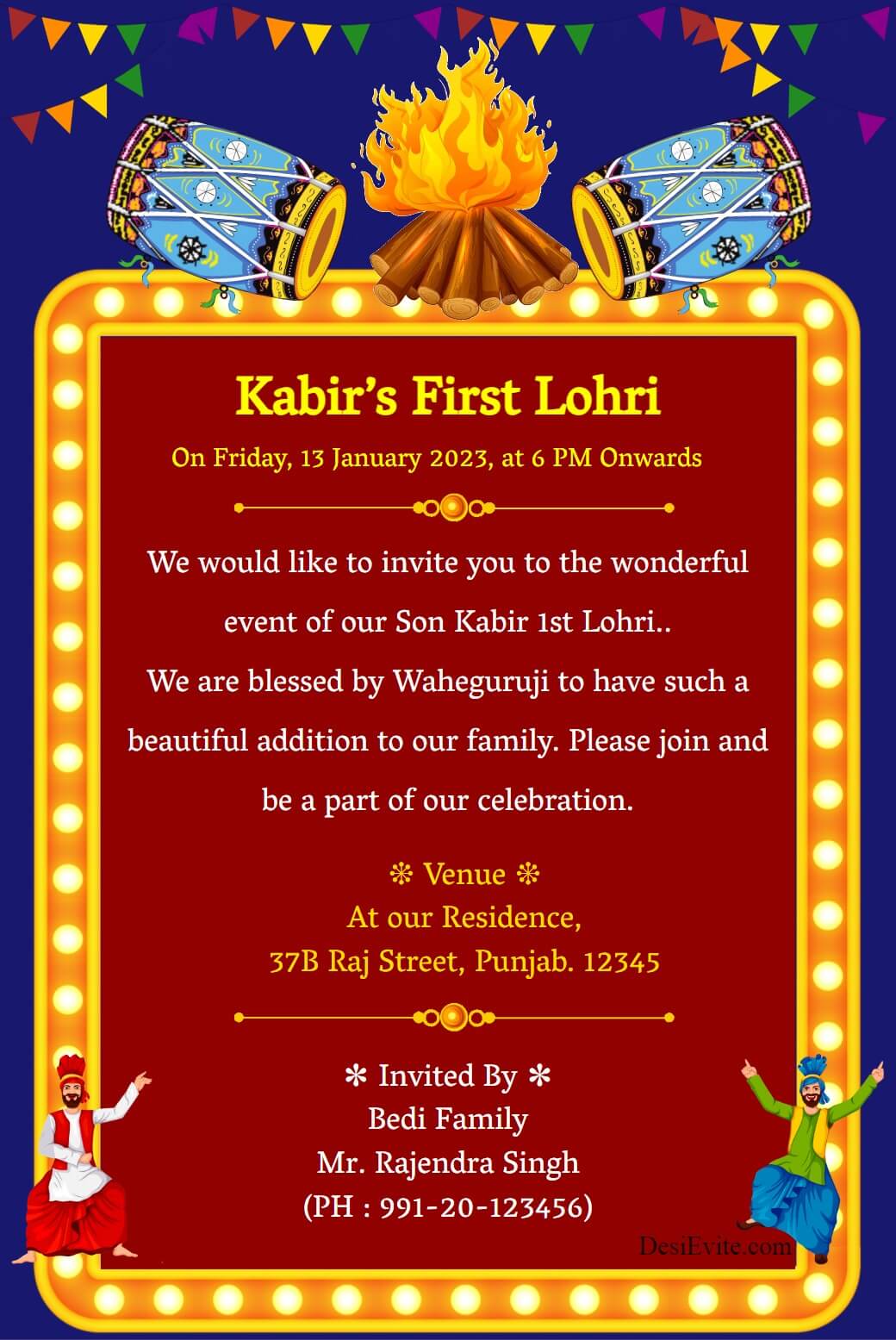 lohri-celebration-invitation-card-with-dhol
