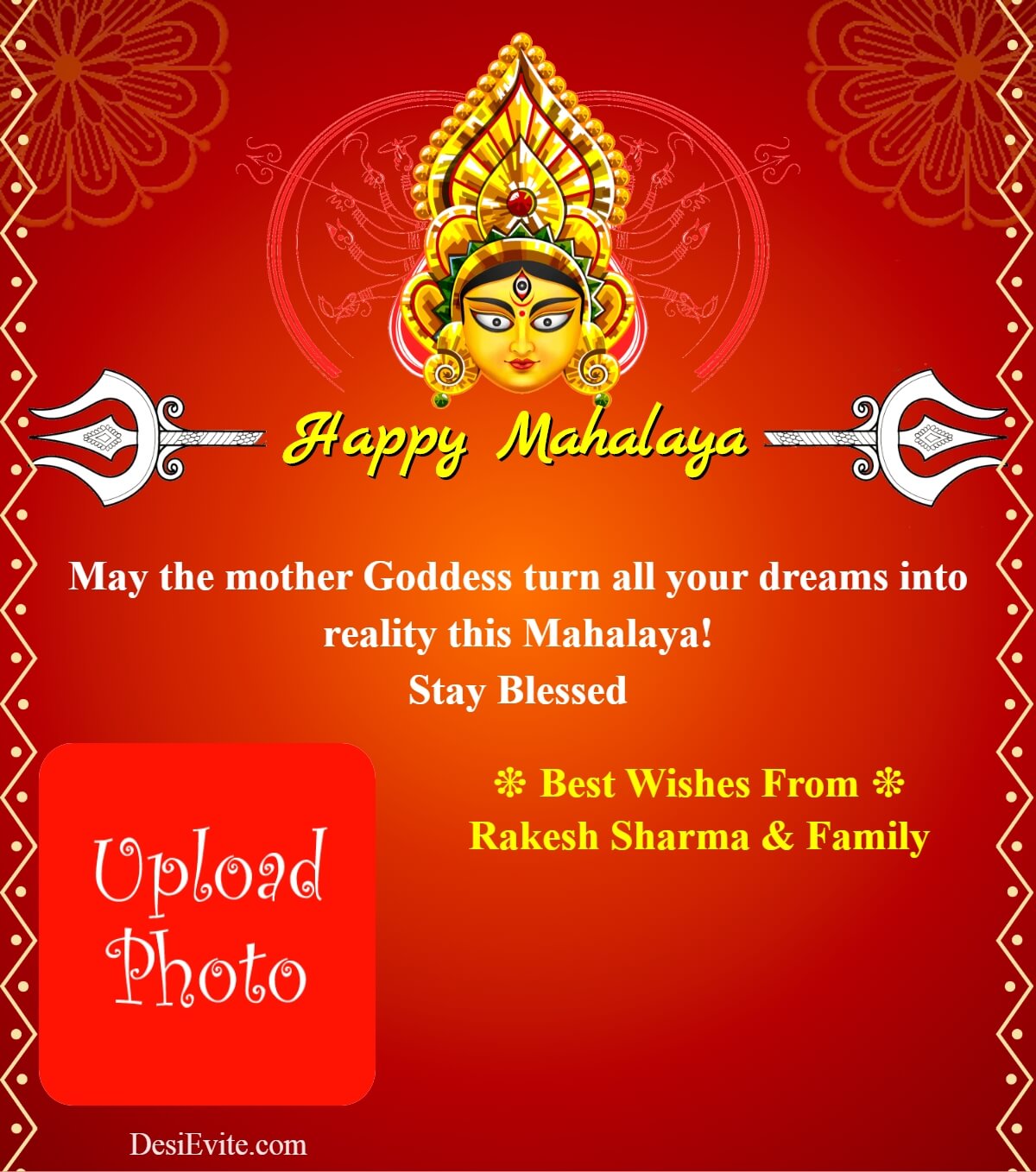 mahalaya wishes greeting card template 43 
