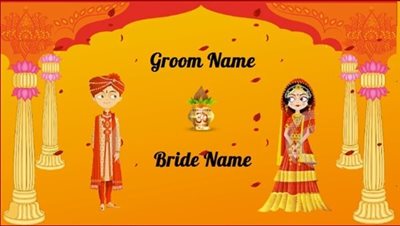 Gujarati wedding invitation video with mandap