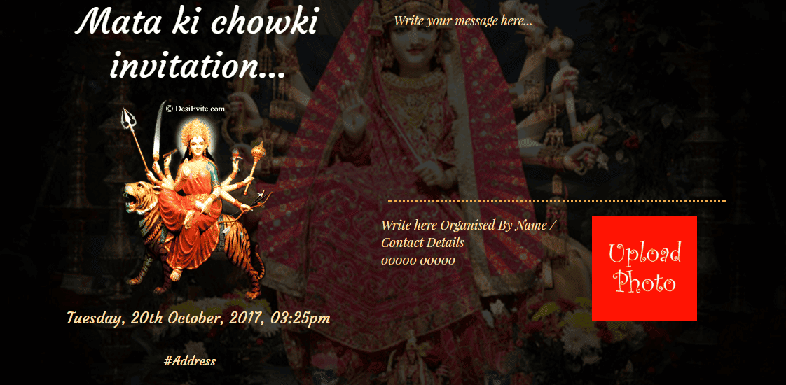 Mata ki chowki invitation card