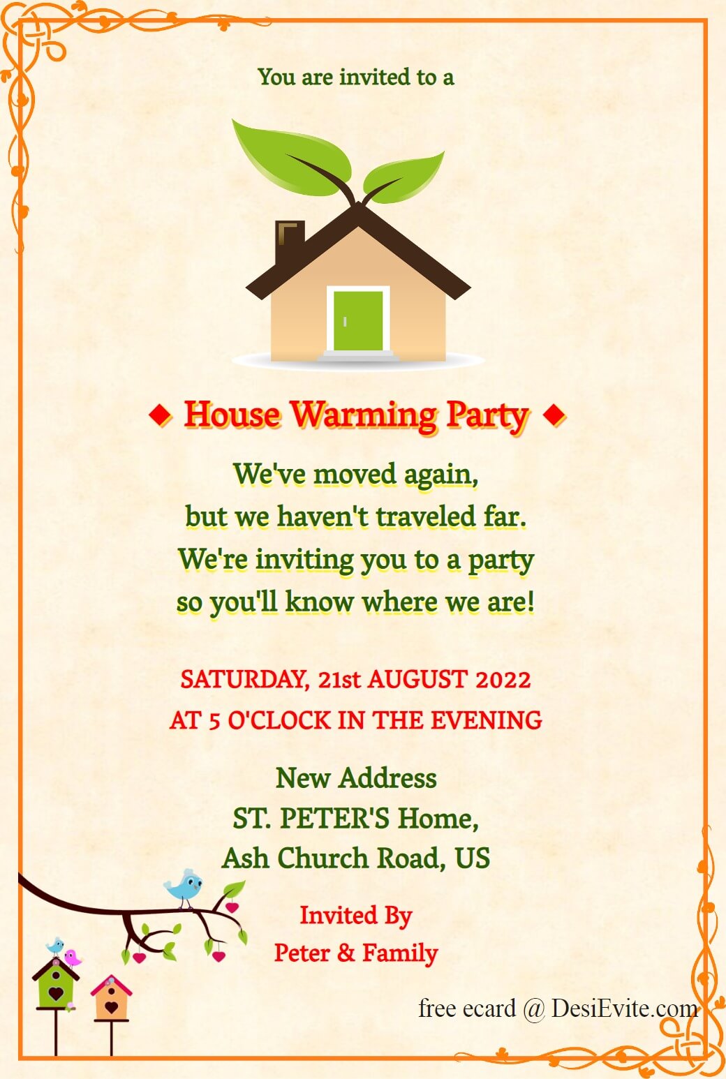 Modern Housewarming Invitation Card