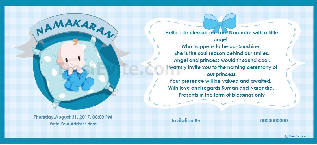 Featured image of post Create Naming Ceremony Invitation Card Online Free A toddler at home means a densely if you are looking for free naming ceremony invitations where you can upload multiple pictures of if you want to create a more personalized effect go for those baby naming day cards templates that