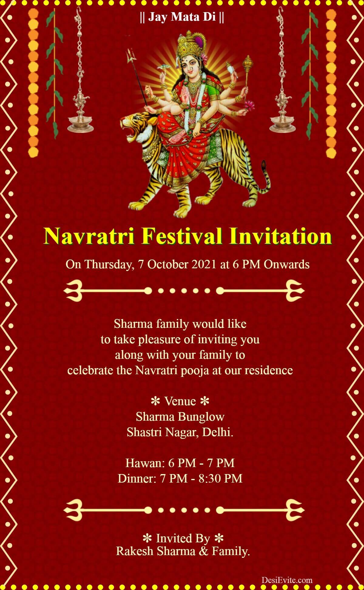 navratri festival online invitation 110 