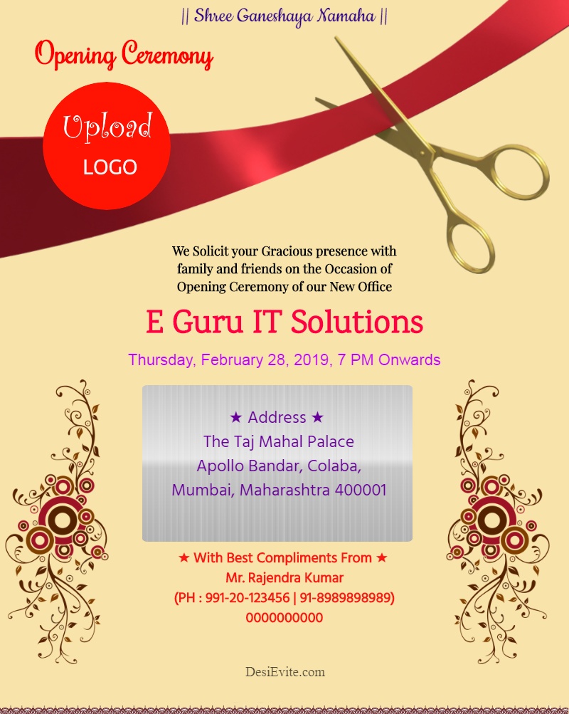 officeinaugurationinvitationcardwithlogo Chartered Accountant Office Opening Invitation Card