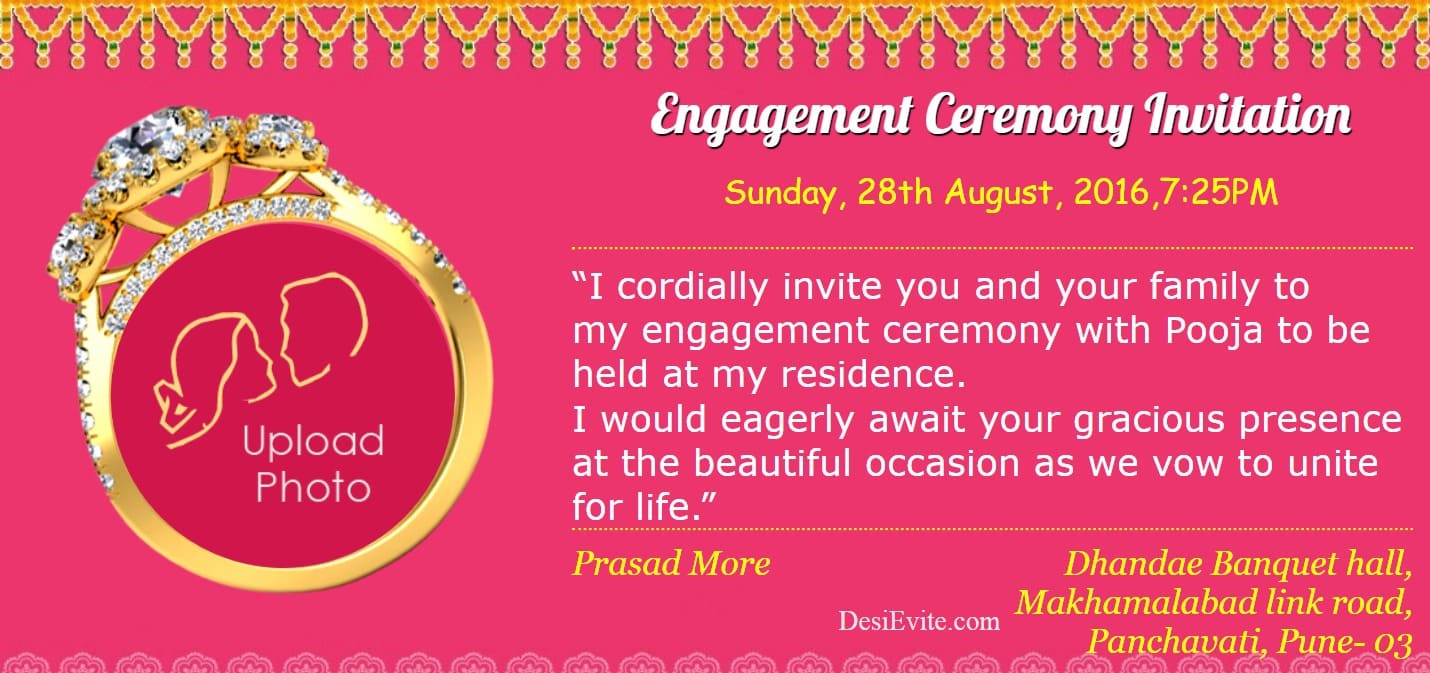 DCW_RCT_07 _ Ring Ceremony Invitation ‣ caricature wedding invitation